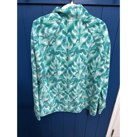 EDDIE BAUER (Large) Womens 1/4 Zip Polar Fleece Pullover Top Ikat Fabric - Picture 10 of 14